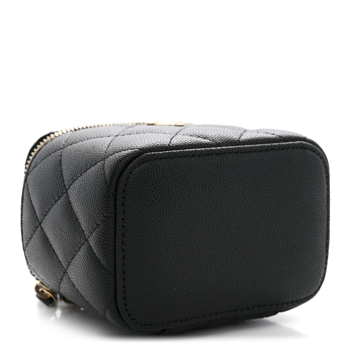 Mini Quilted Caviar Handbag - Black
