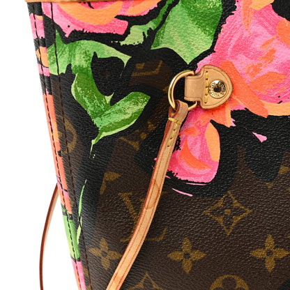 Monogram Roses Neverfull Mm Handbag