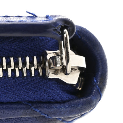 Quilted Lambskin Wallet Bag - Blue