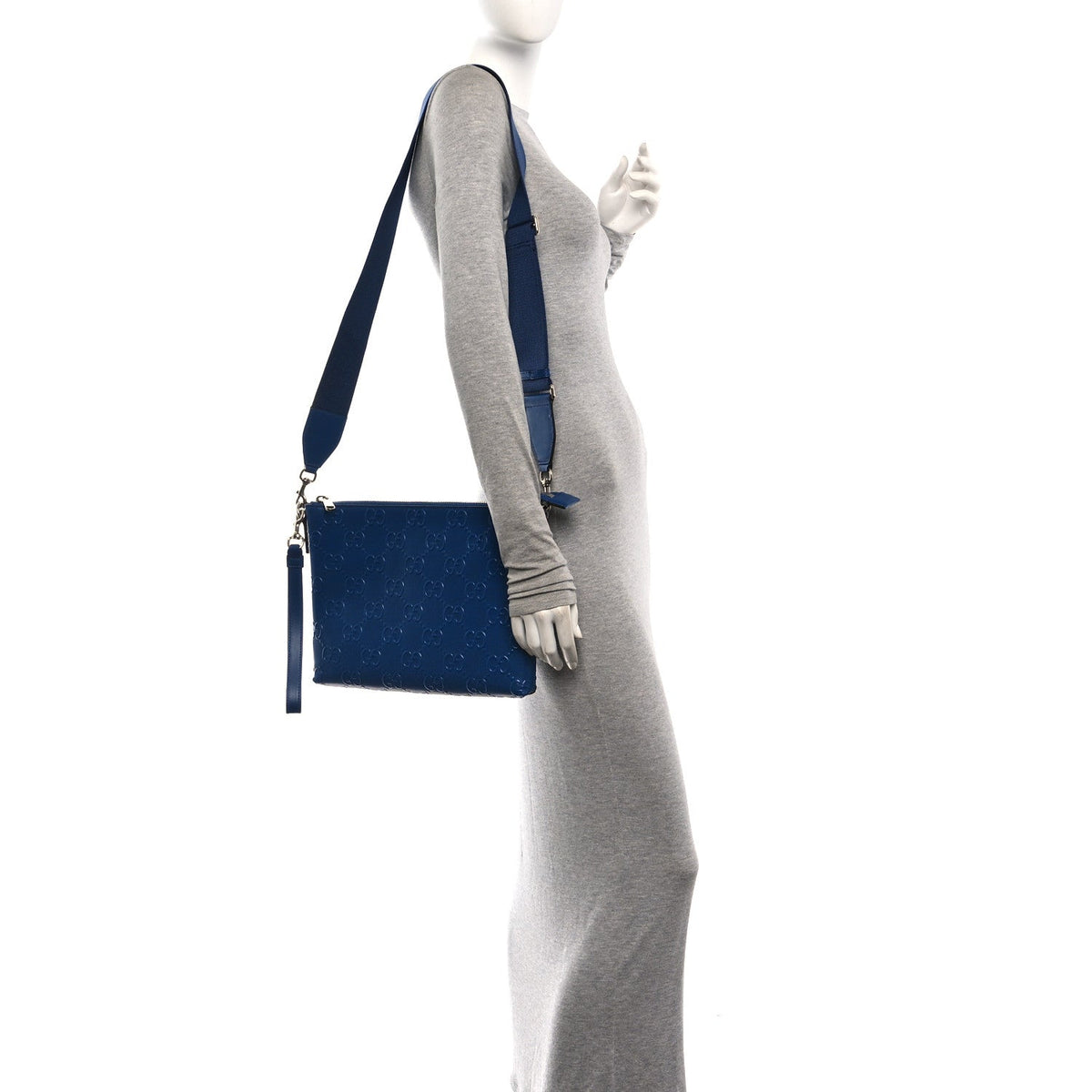 Medium Calfskin Pouch - Blue