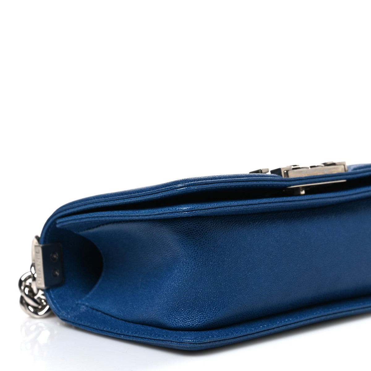 Small Quilted Caviar Flap Shoulder Bag - Blue