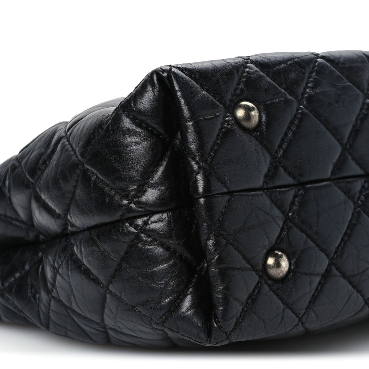 Quilted Calfskin Tote Bag - Black