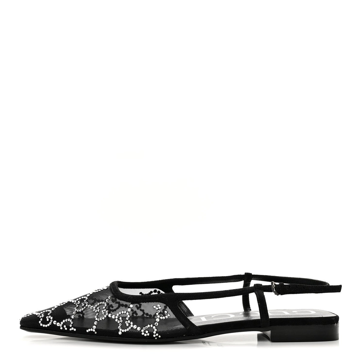 Tela Retino Kid Scamosciato Crystal GG Monogram Square Demi Ballet Fla