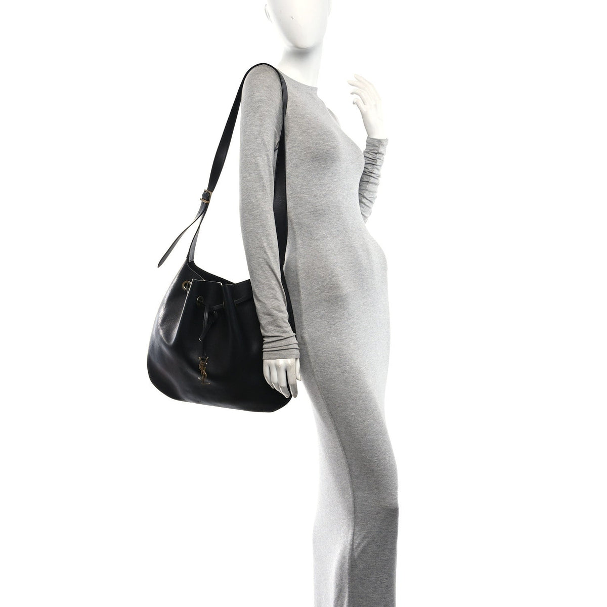 Large Calfskin Hobo Bag - Black