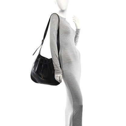 Large Calfskin Hobo Bag - Black