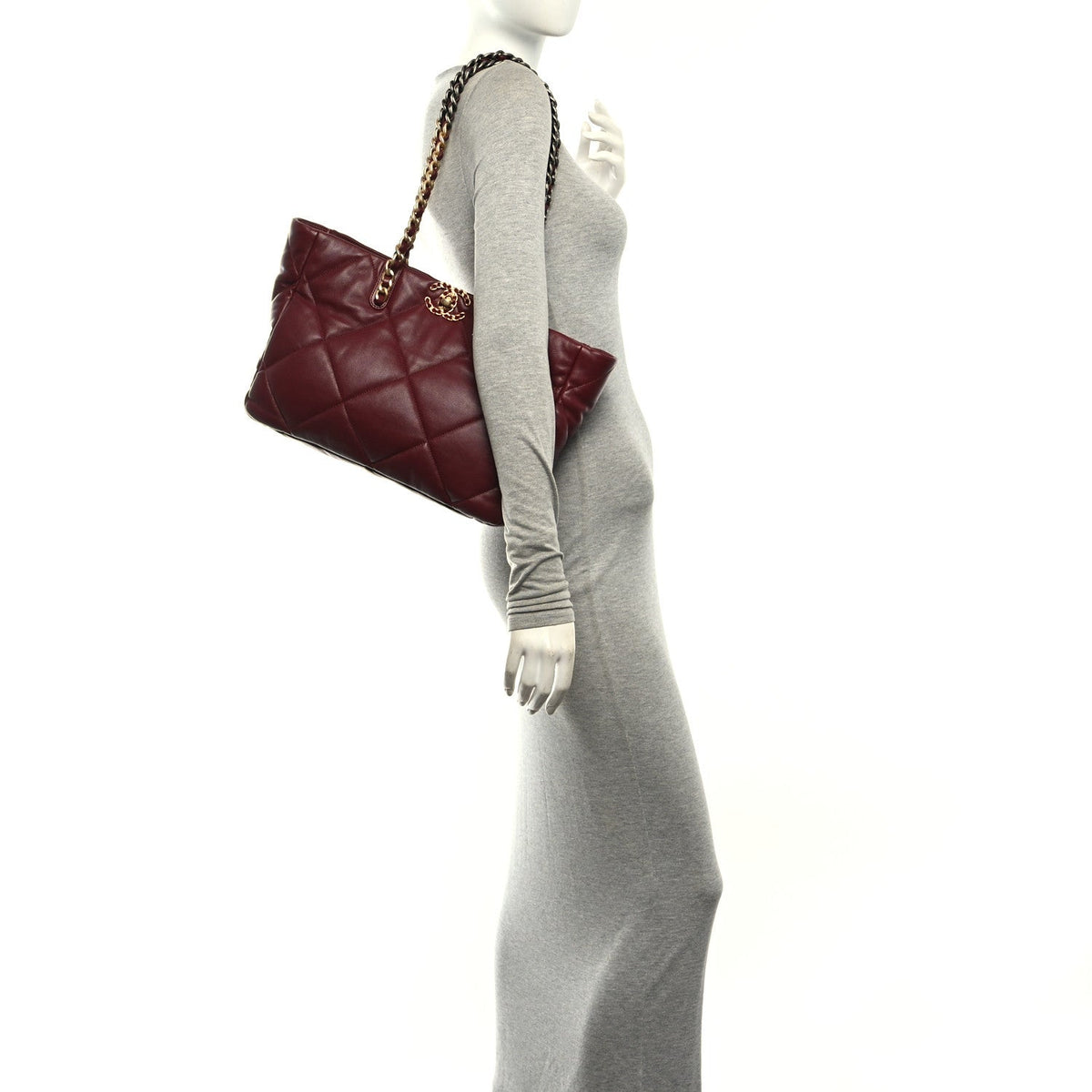 Quilted Lambskin Handbag - Brown