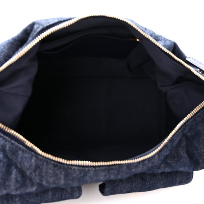 Large Quilted Hobo Bag - Blue