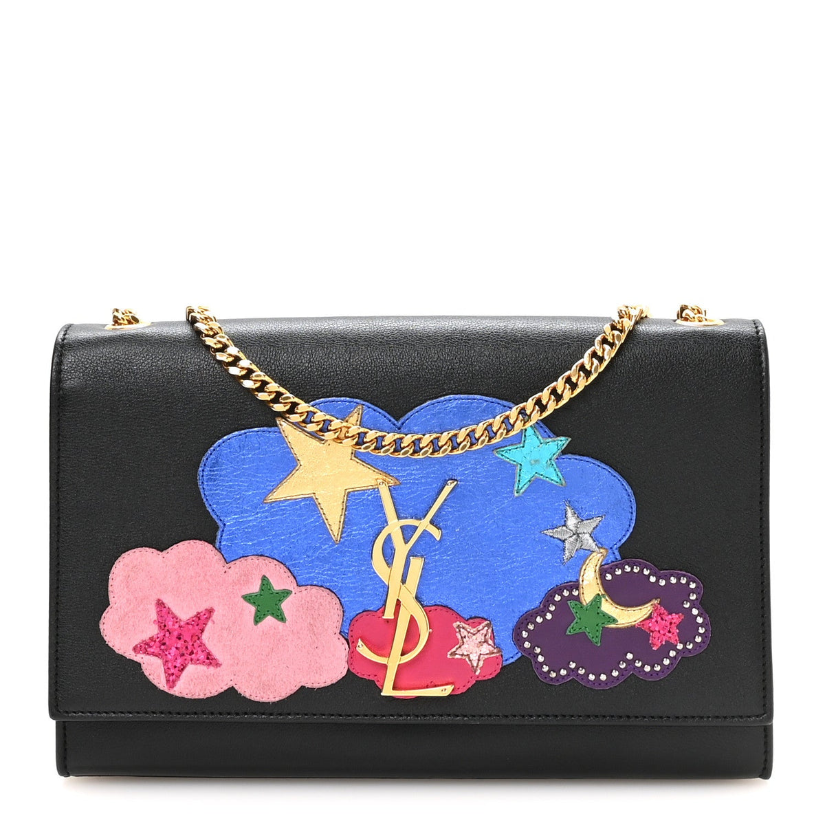 Medium Lambskin Satchel Bag - Black