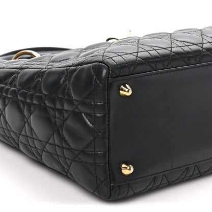 Large Lambskin Handbag - Black
