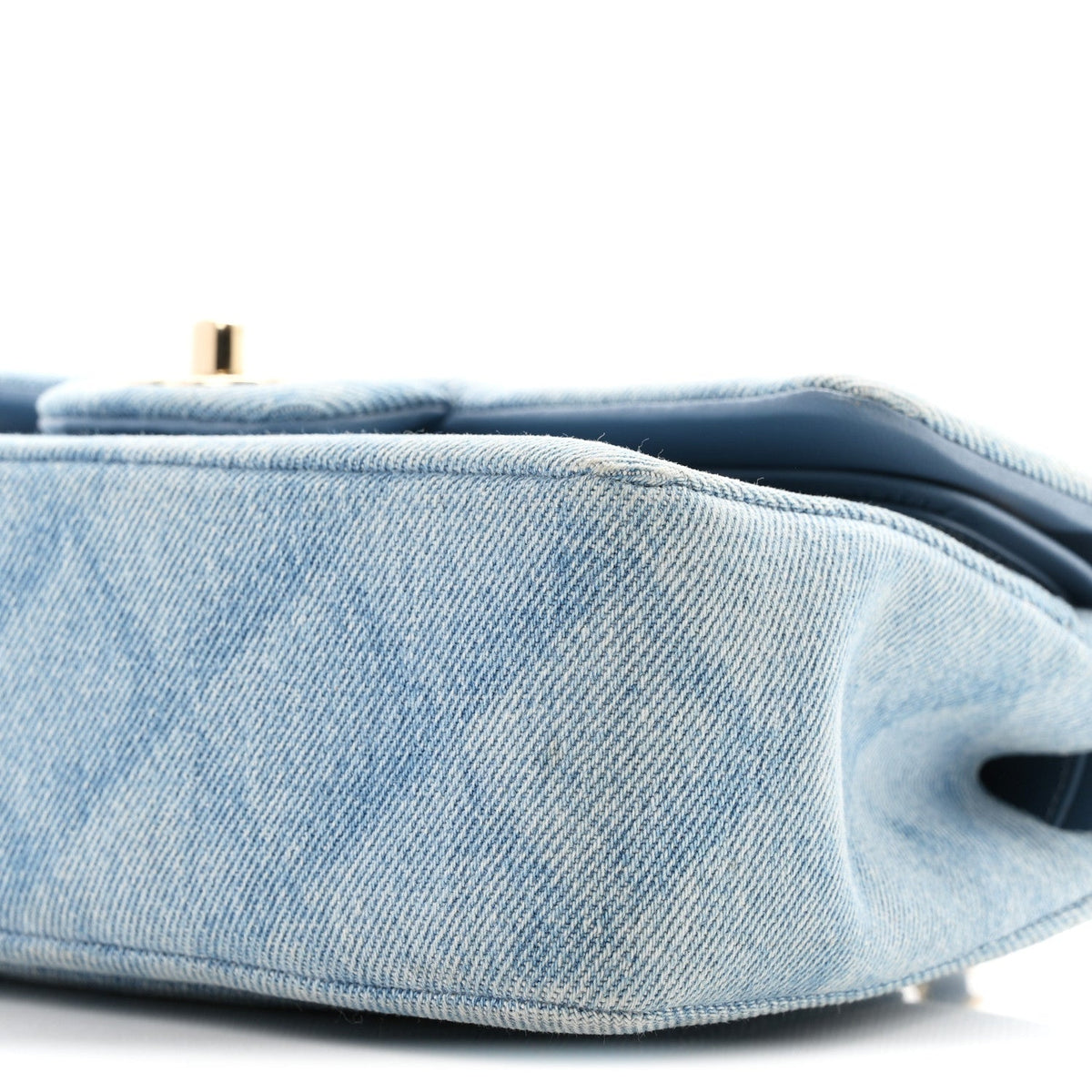 Small Quilted Flap Shoulder Bag - Light Blue