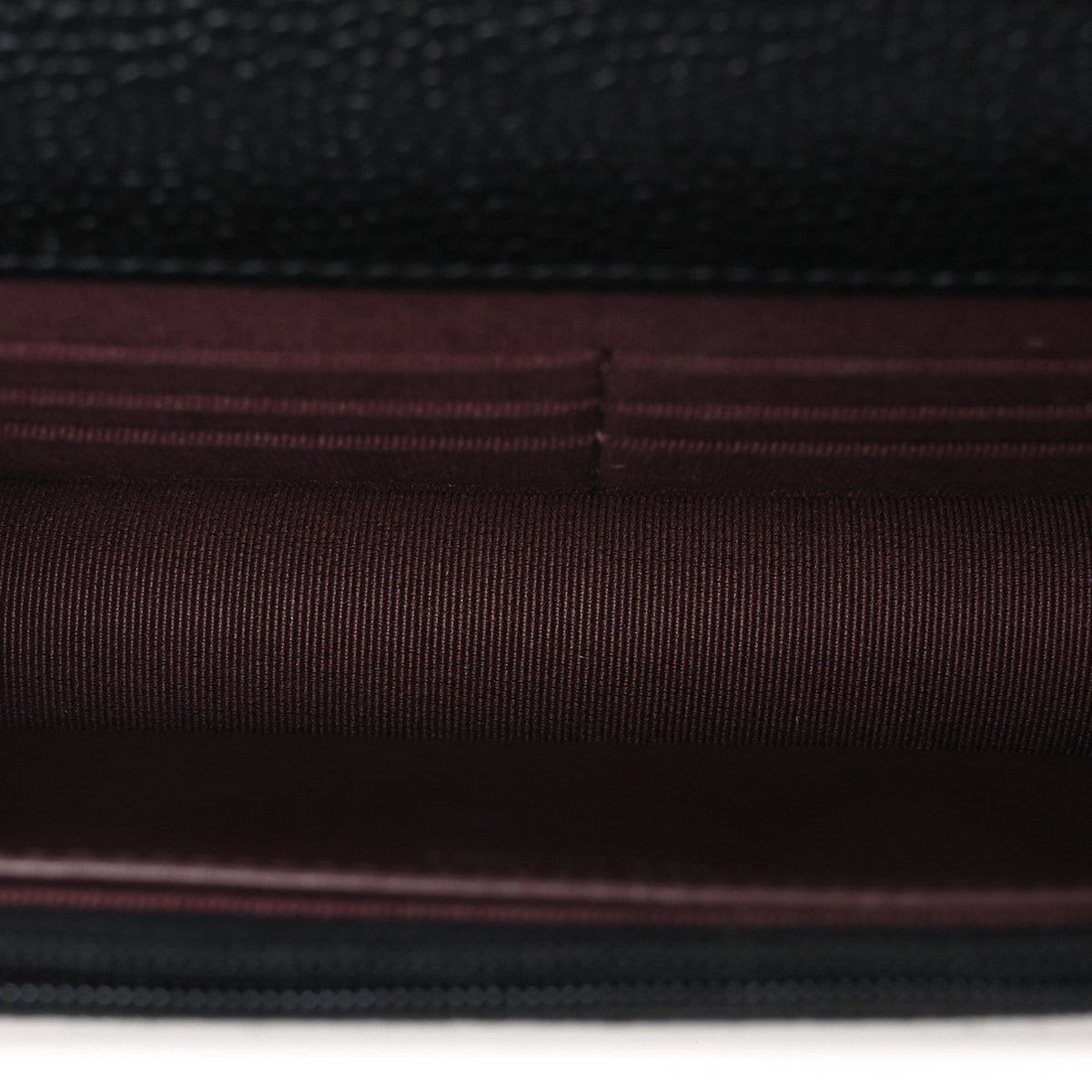 Quilted Caviar Wallet Bag - Black