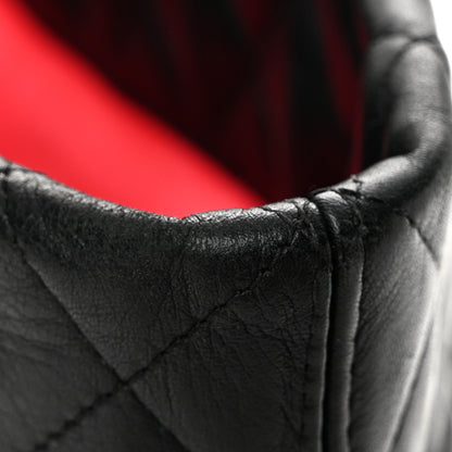 Large Quilted Calfskin Tote Bag - Black