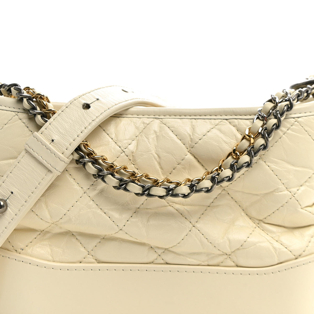 Small Quilted Calfskin Hobo Bag - White