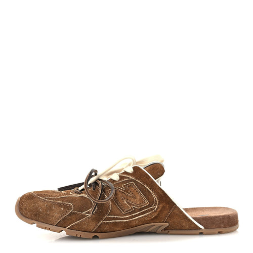 Miu Miux New Balance Faded Suede Calfskin Sl Slip-On Mules Ecru