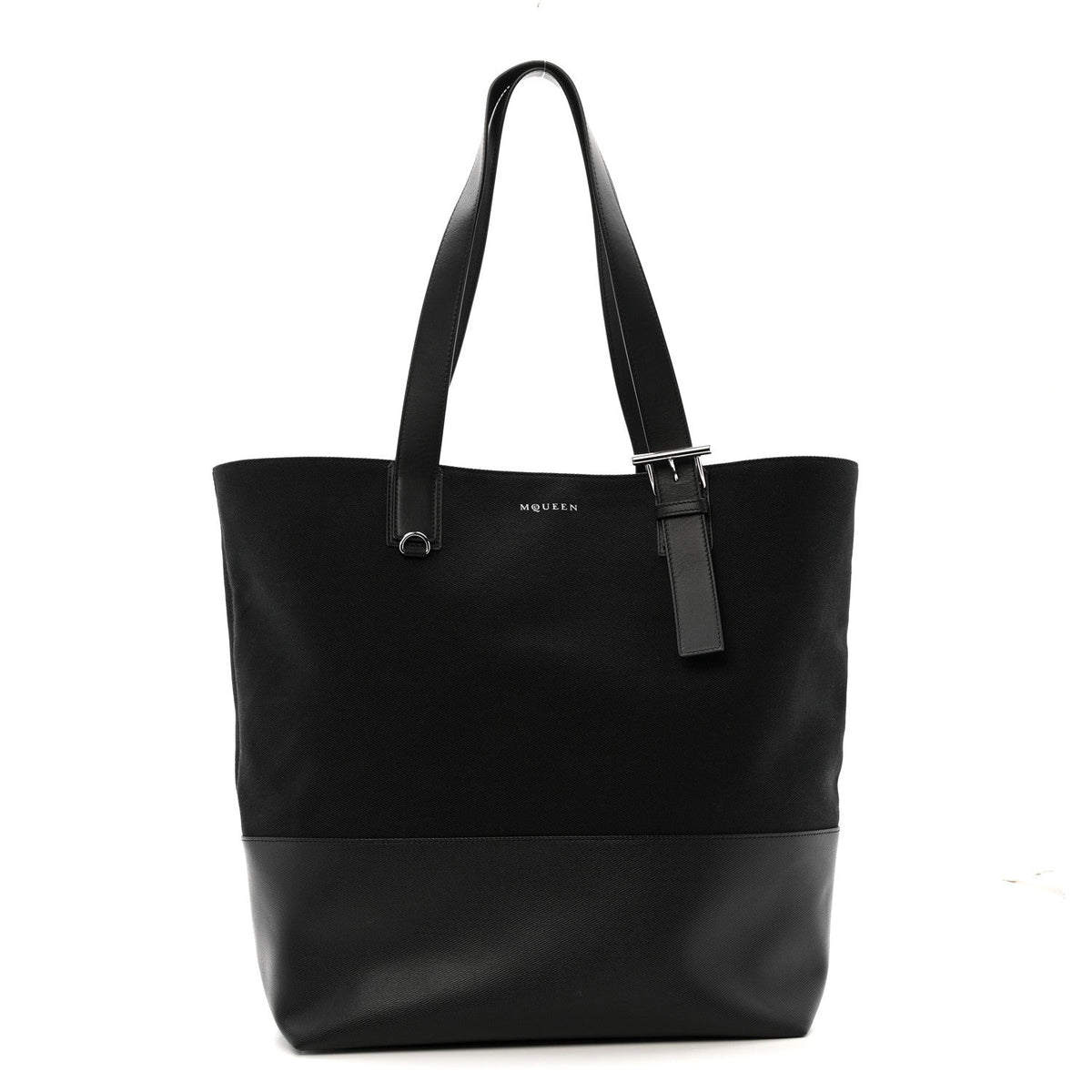 Calfskin Canvas Handbag - Black