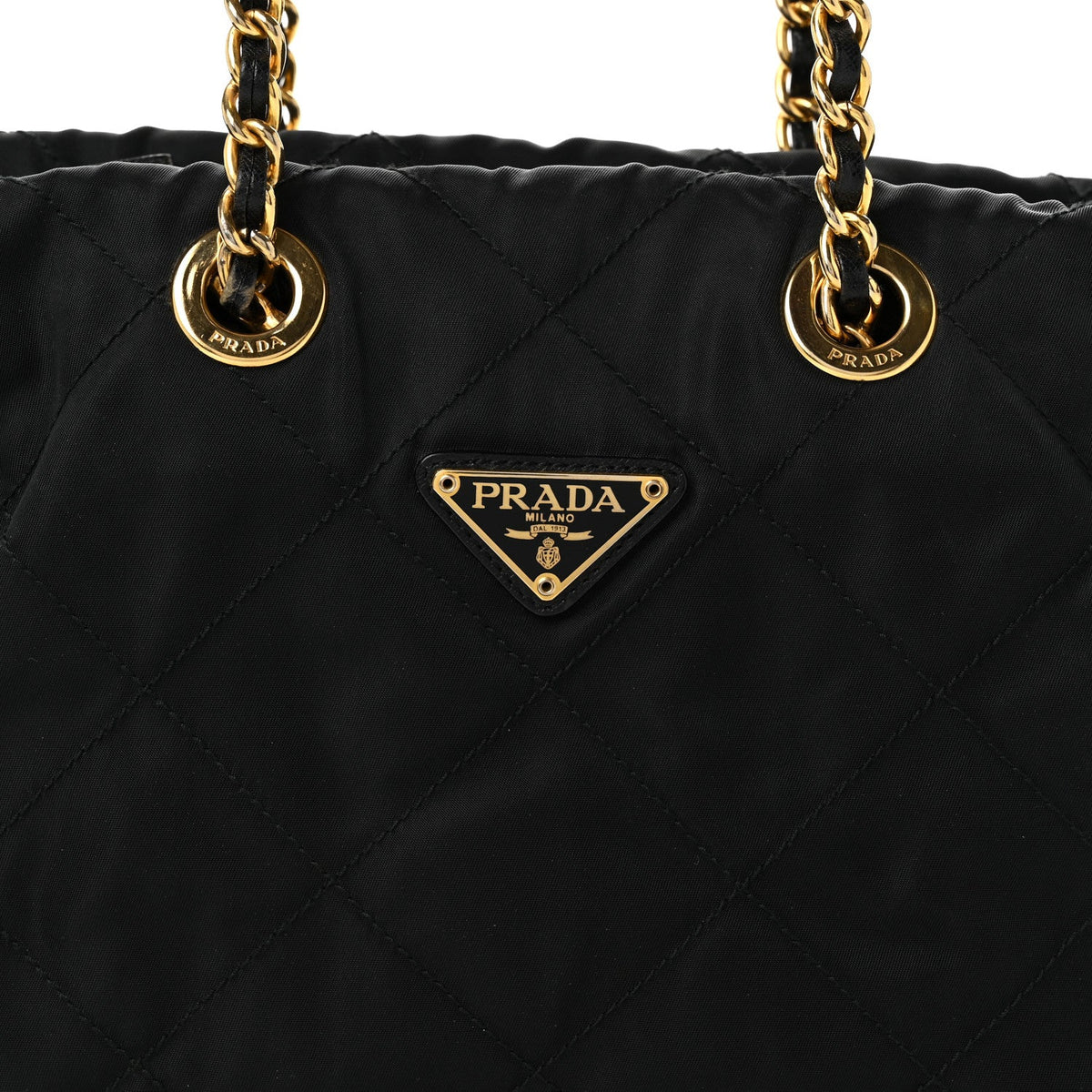 Quilted Nylon Tote Bag - Black