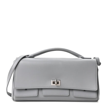 Small Calfskin Clutch Bag - Grey