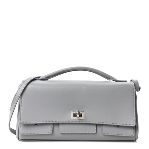 Small Calfskin Clutch Bag - Grey