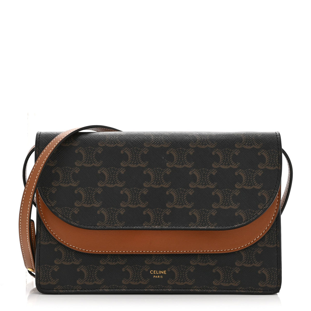 Lambskin Canvas Wallet Bag - Tan