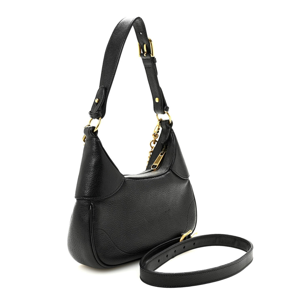 Small Goatskin Shoulder Bag - Black