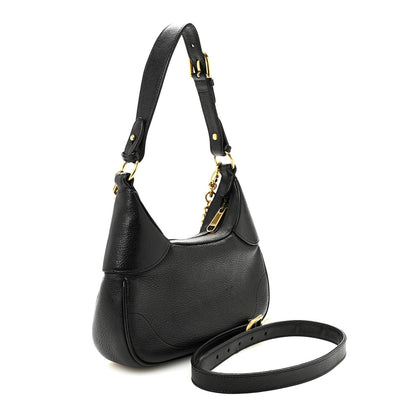 Small Goatskin Shoulder Bag - Black