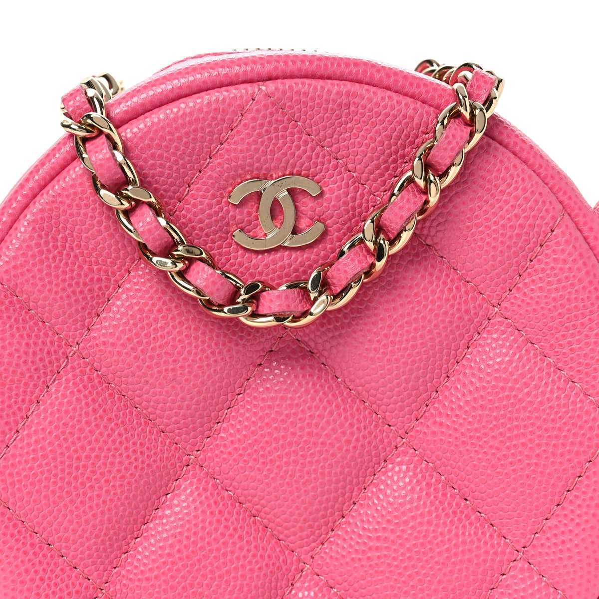 Quilted Caviar Clutch Bag - Pink