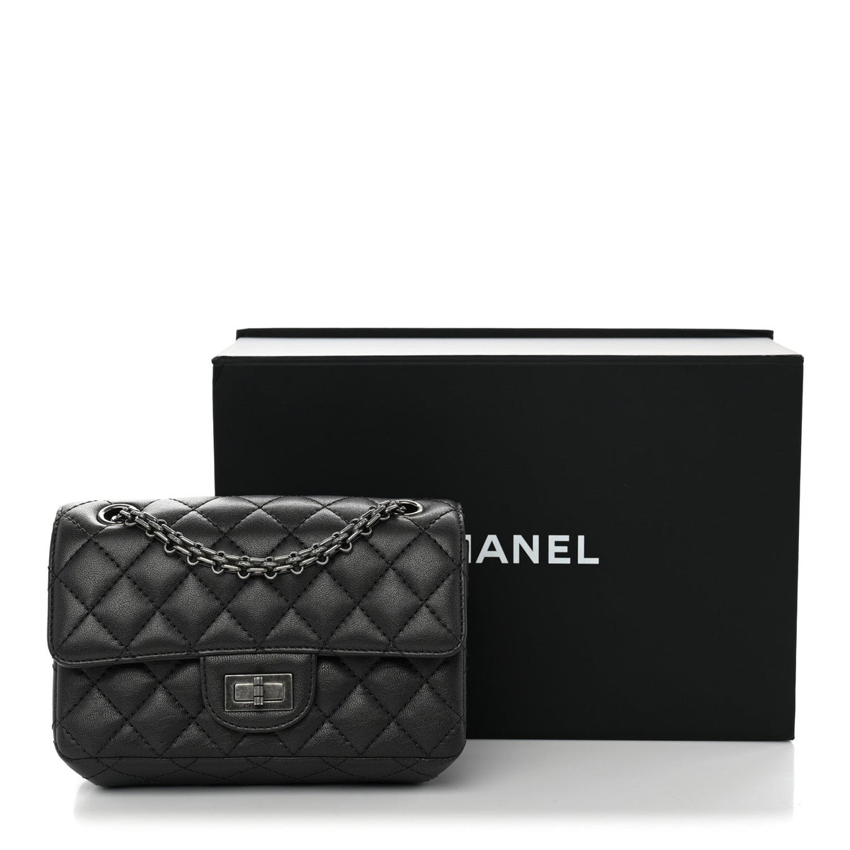 Mini Quilted Sheepskin Flap Shoulder Bag - Grey