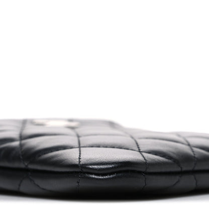 Quilted Lambskin Crossbody Bag - Black