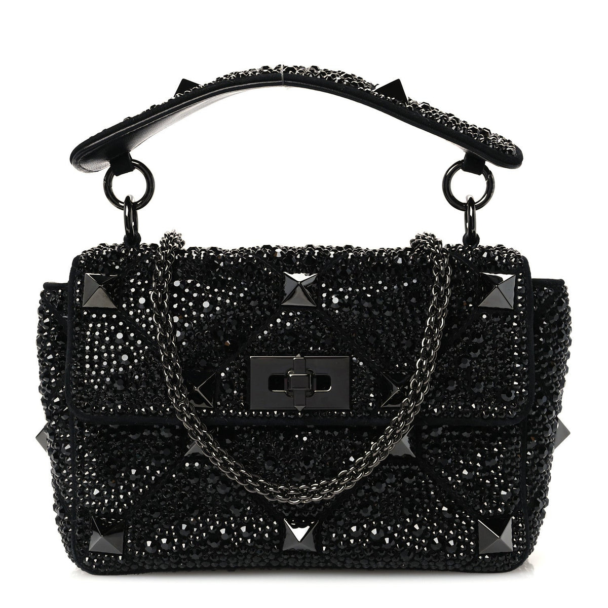 Medium Suede Shoulder Bag - Black