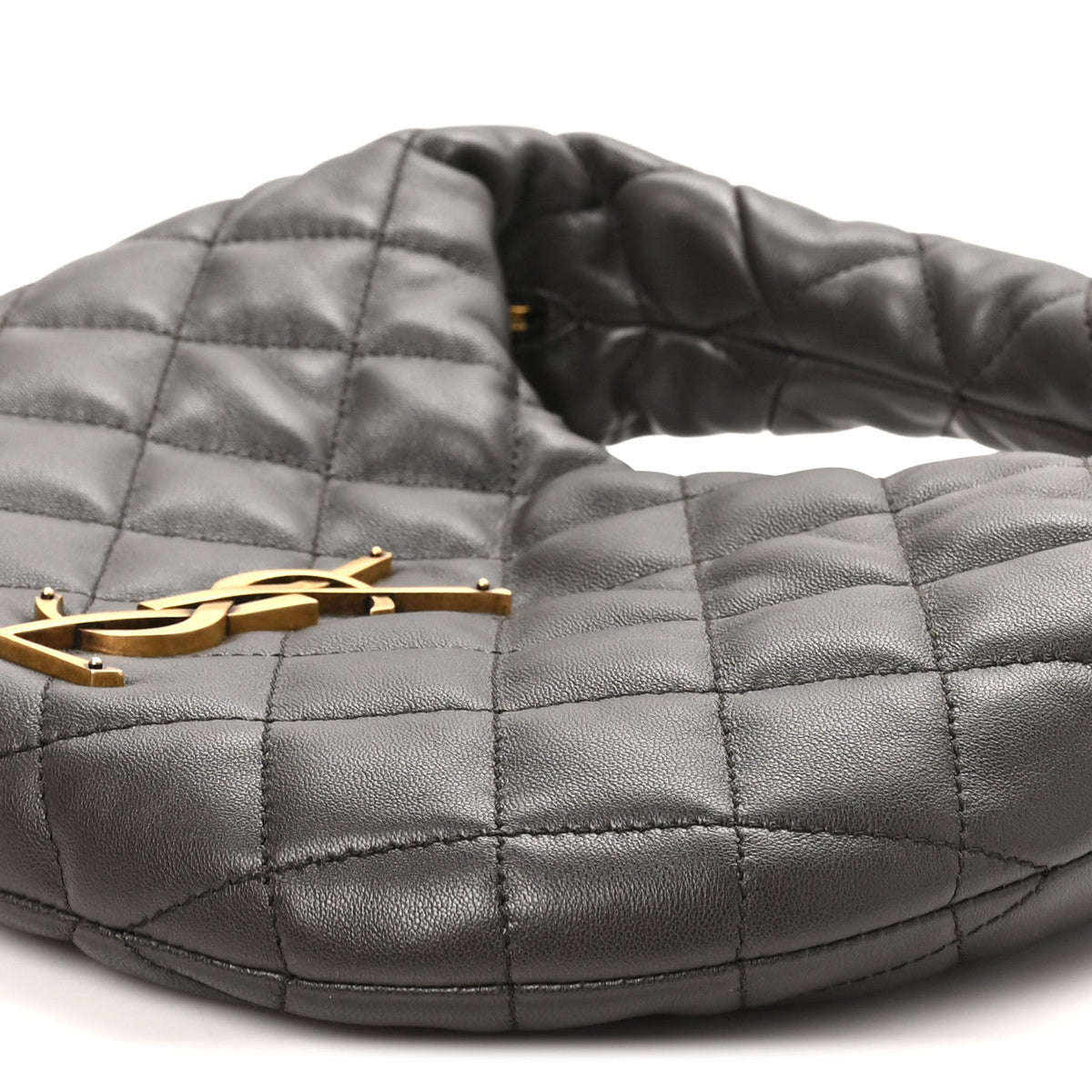 Quilted Lambskin Handbag - Grey