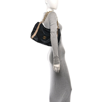 Small Lambskin Shoulder Bag - Black