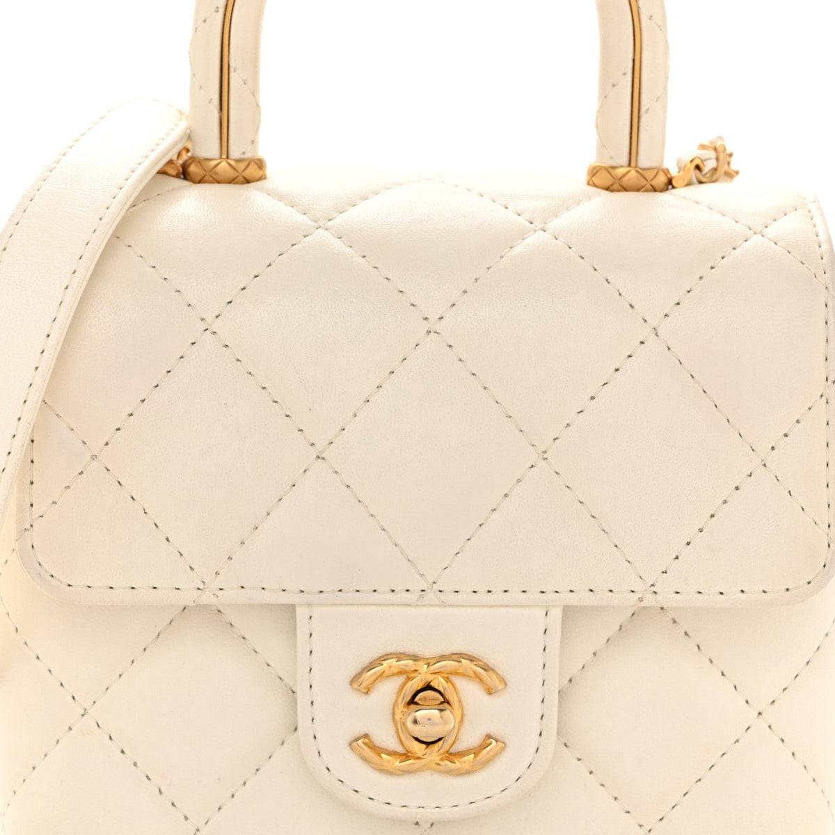 Lambskin Flap Shoulder Bag - White