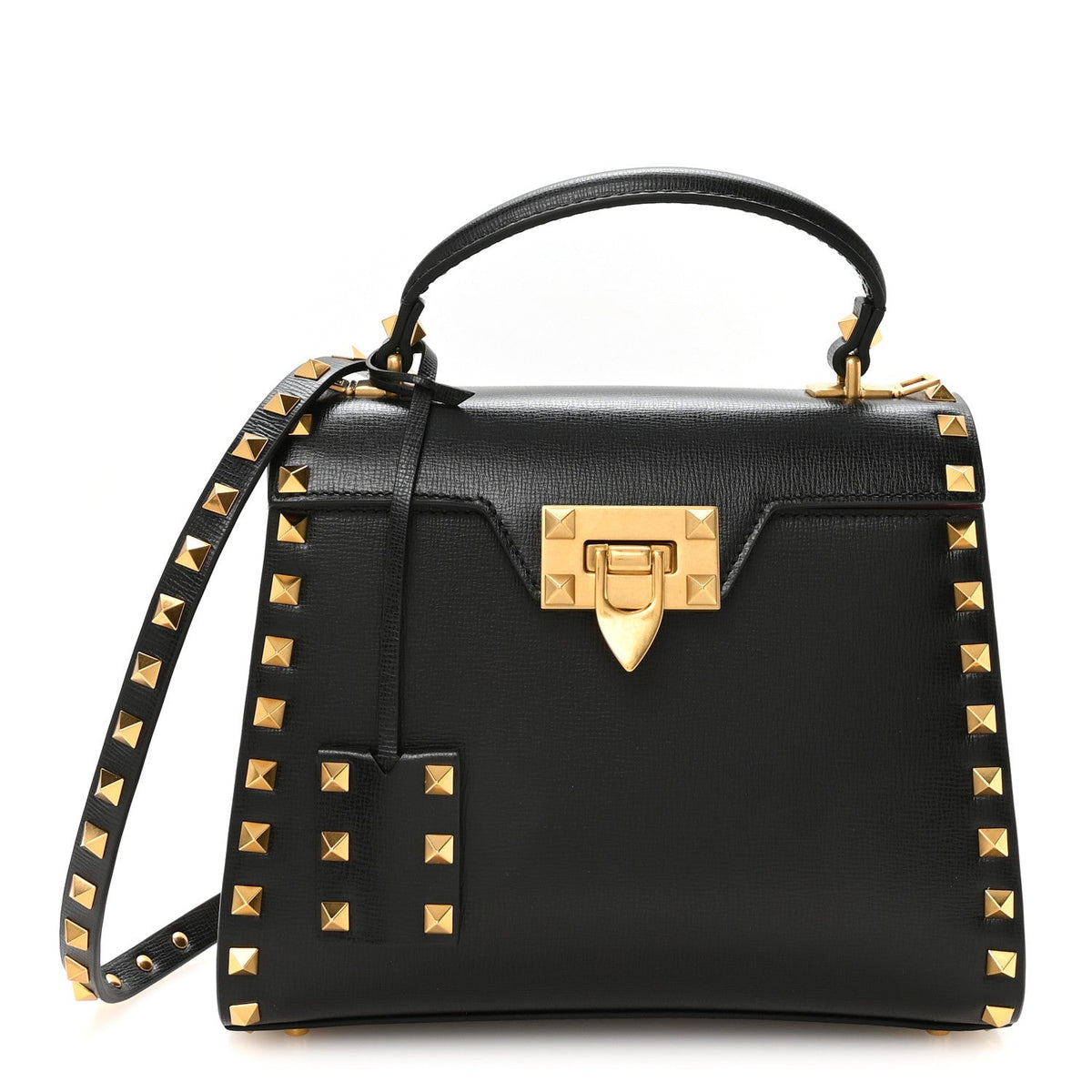 Small Calfskin Flap Shoulder Bag - Black
