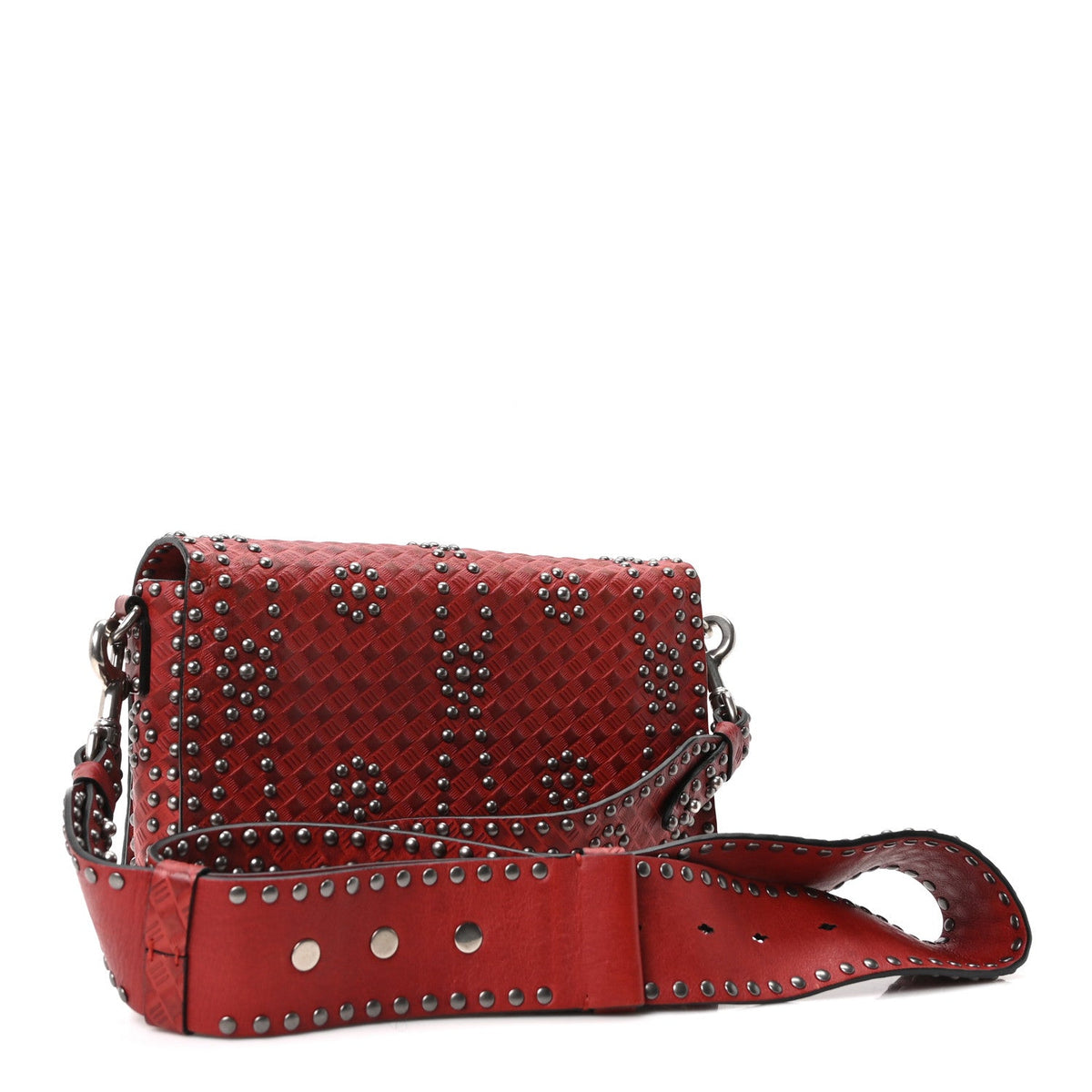 Calfskin Flap Shoulder Bag - Red