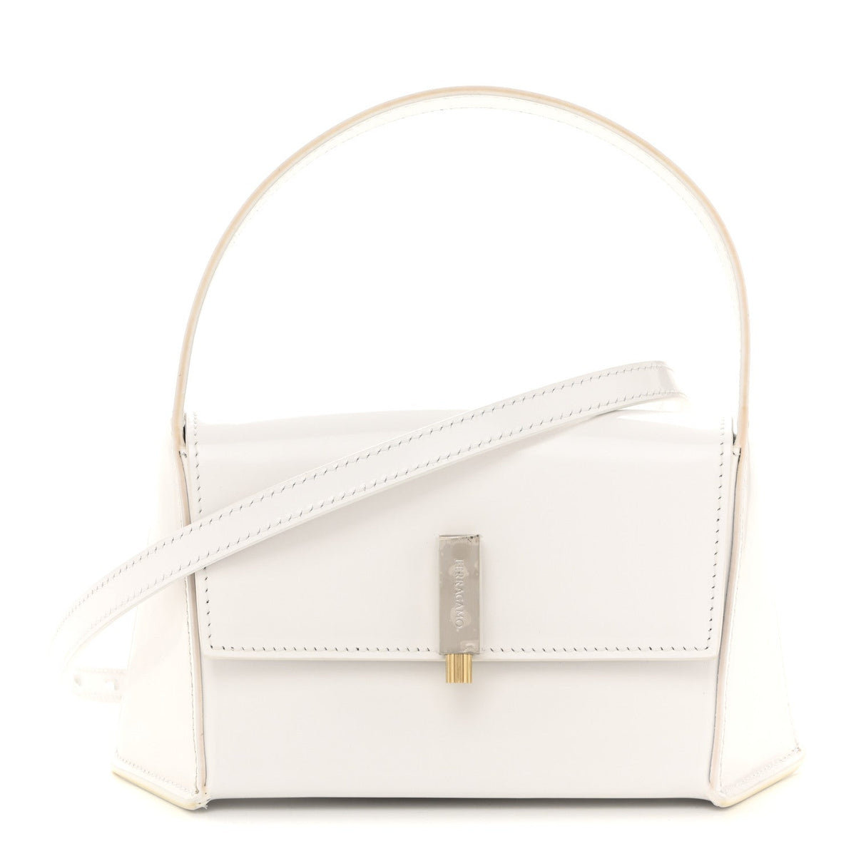 Mini Calfskin Shoulder Bag - White