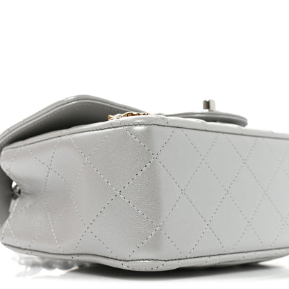 Mini Quilted Lambskin Flap Shoulder Bag - Tan