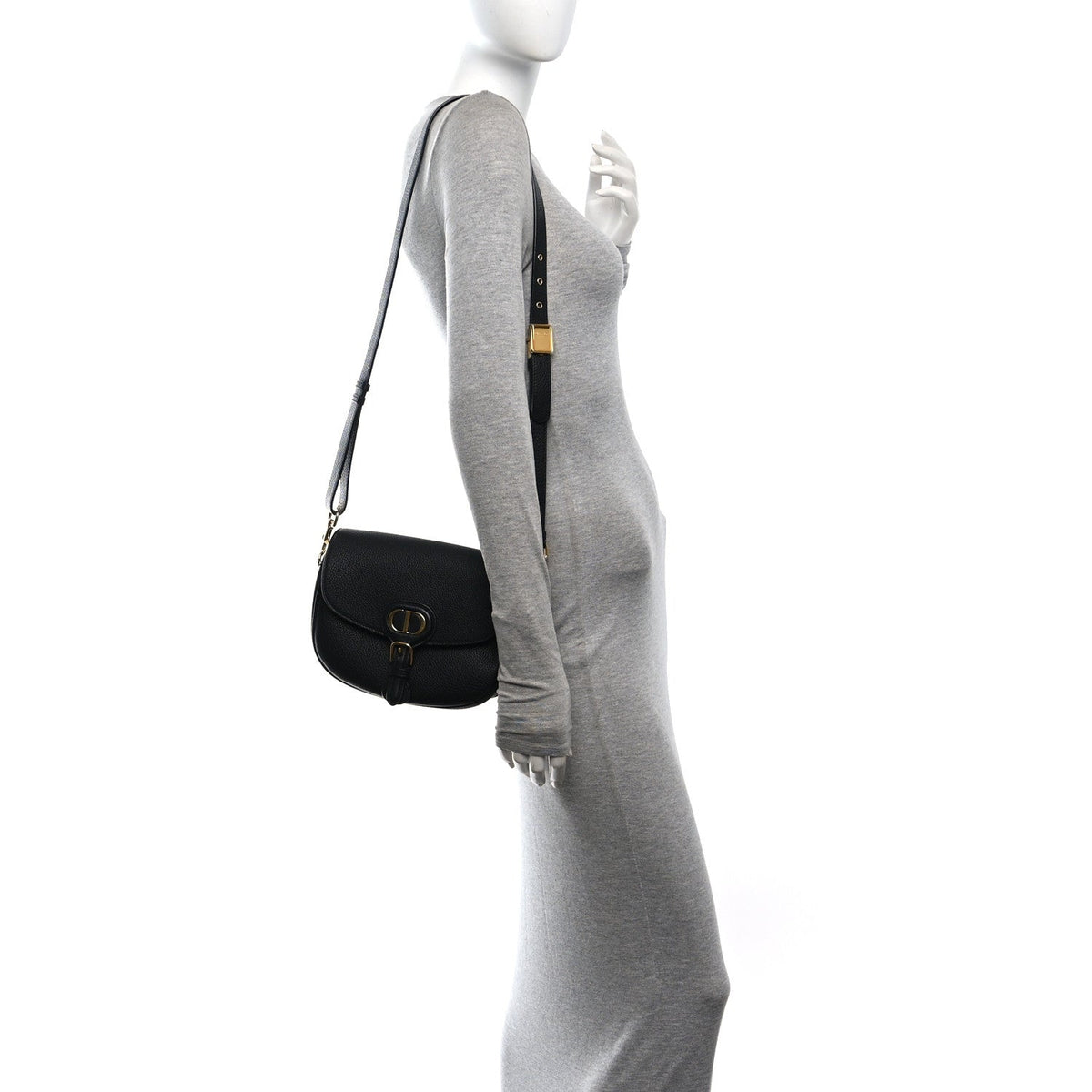 Medium Calfskin Flap Shoulder Bag - Black