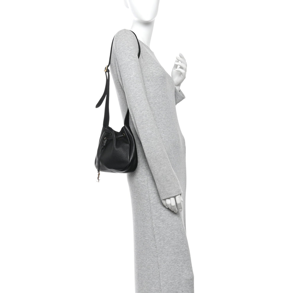 Mini Calfskin Hobo Bag - Black