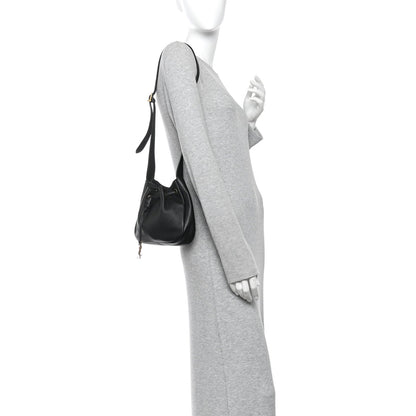 Mini Calfskin Hobo Bag - Black