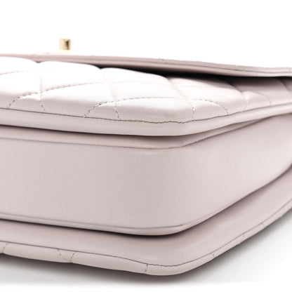 Medium Quilted Lambskin Flap Shoulder Bag - Pink