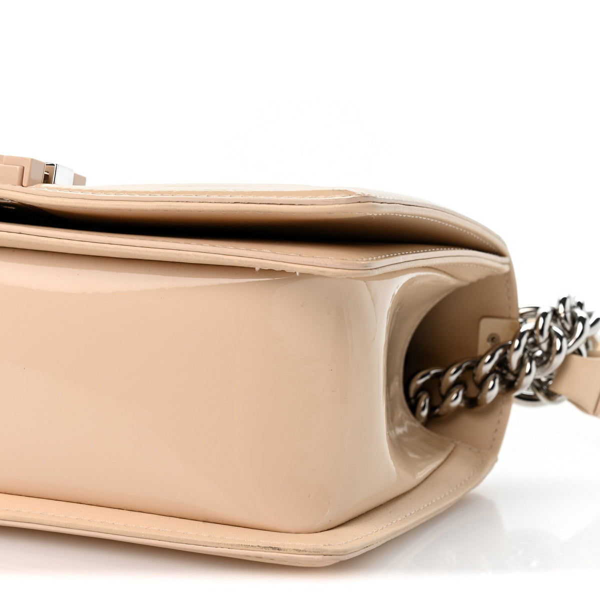 Medium Quilted Calfskin Flap Shoulder Bag - Beige