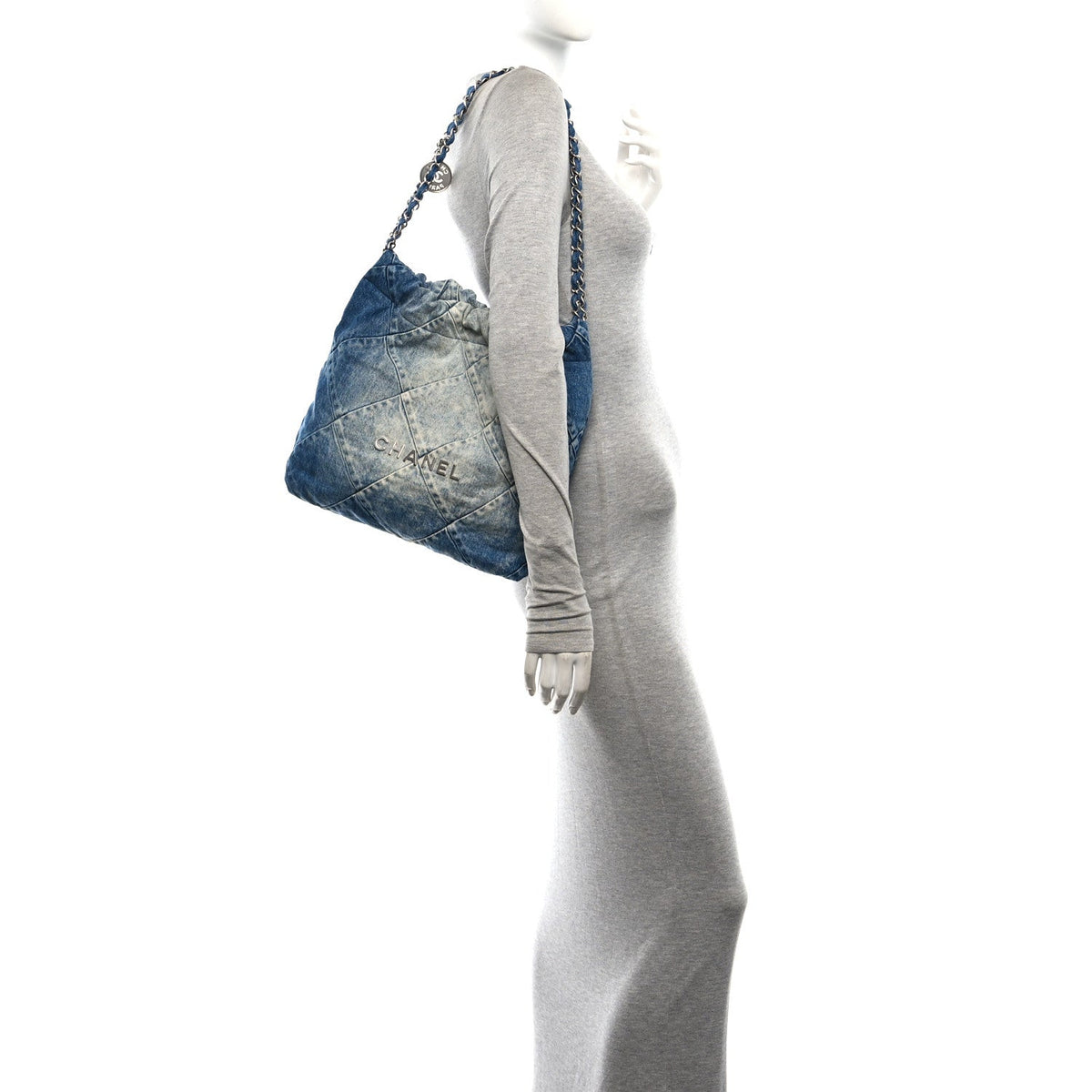 Small Quilted Handbag - Blue
