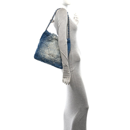 Small Quilted Handbag - Blue
