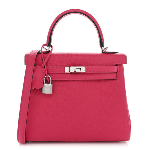 Togo Kelly Retourne 25 Rose Mexico Handbag