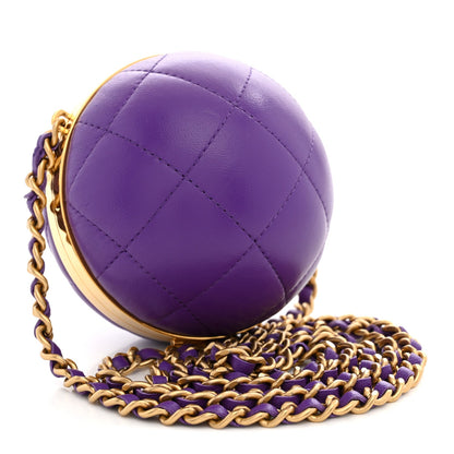 Lambskin Clutch Bag - Purple
