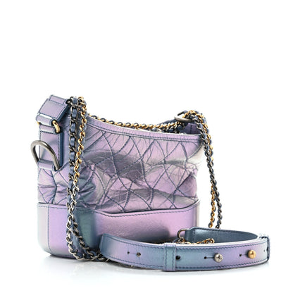 Small Quilted Calfskin Hobo Bag - Blue