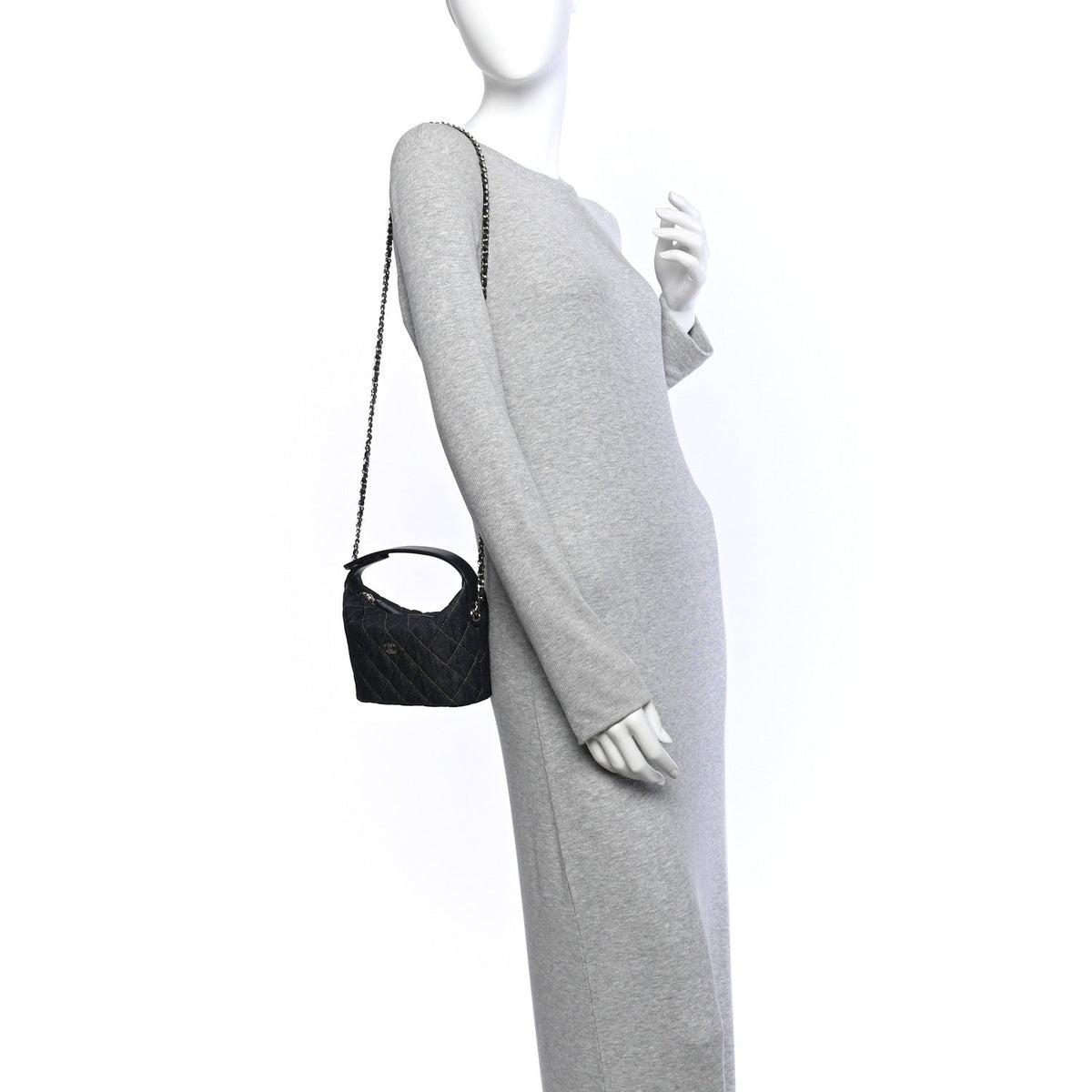 Quilted Hobo Bag - Blue