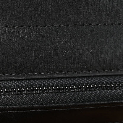 Calfskin Canvas Satchel Bag - Black