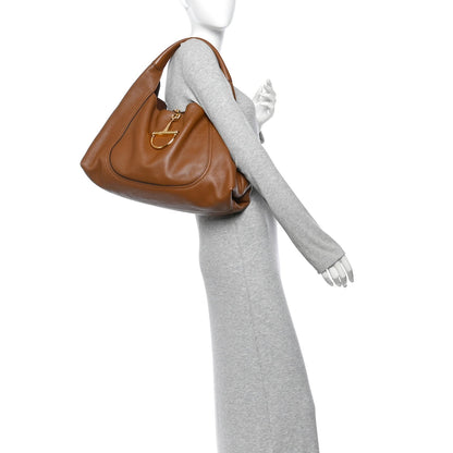 Maxi Calfskin Shoulder Bag - Brown
