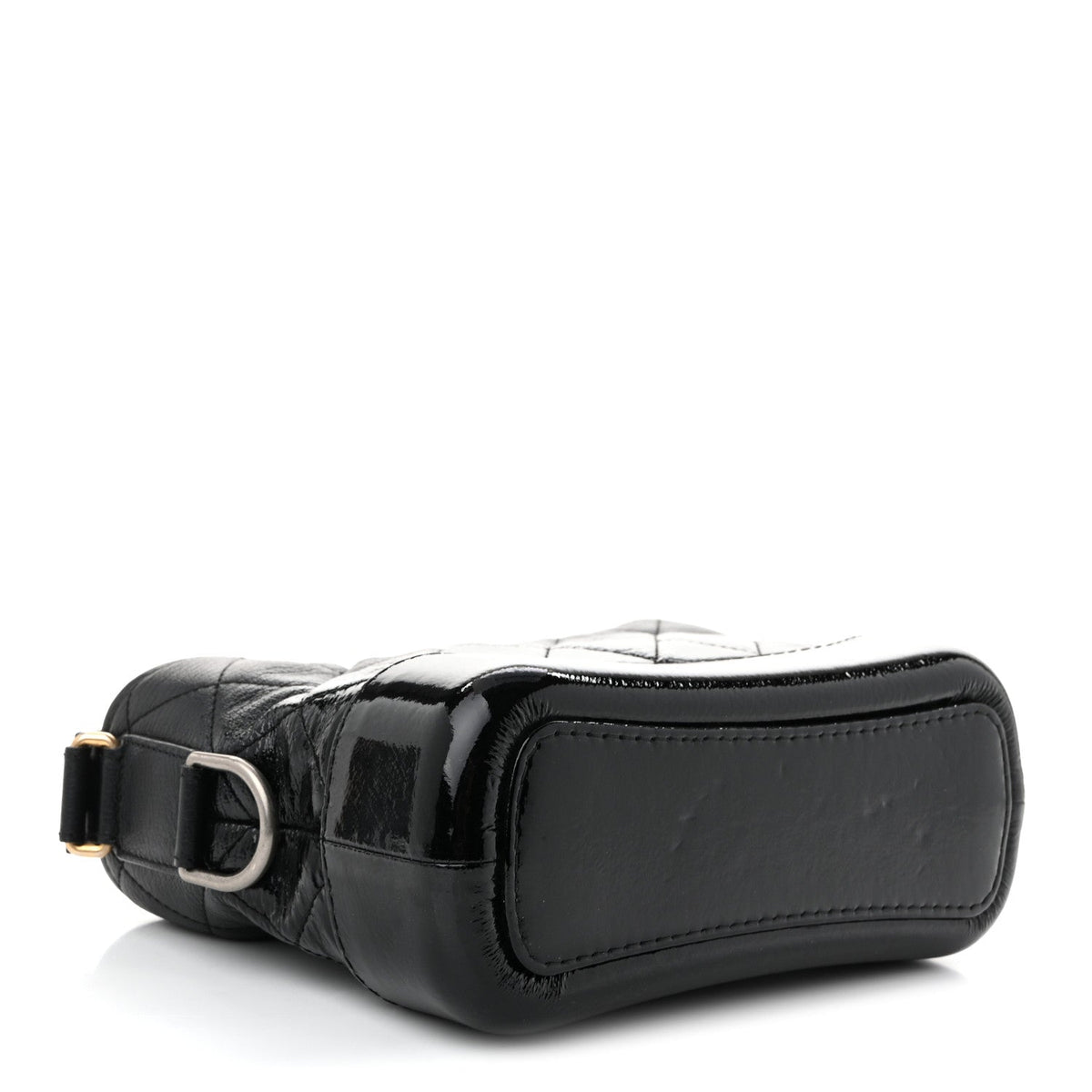 Small Quilted Goatskin Hobo Bag - Black